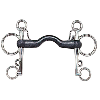 Bocado Pelham inox. embocadura goma