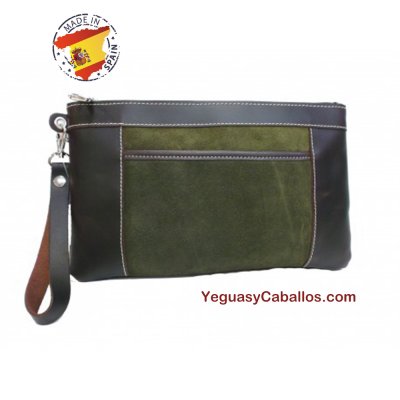 Cartera de mano de serraje equitación