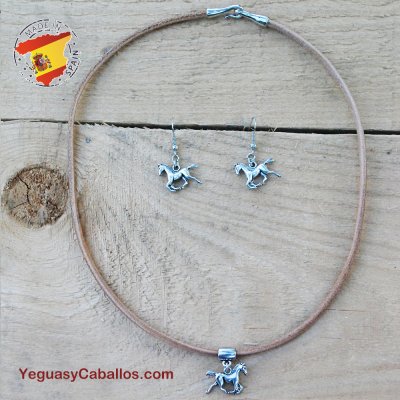 Colgante y pendientes caballo PEGASO