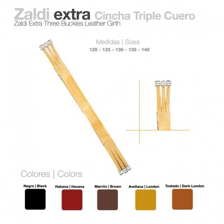 Cincha triple cuero Zaldi Extra