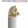 Amarre dorado cabeza caballo para poste