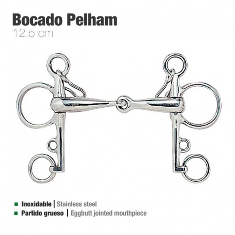 Bocado Pelham partido inox