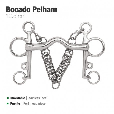 Bocado Pelham puente inox económico