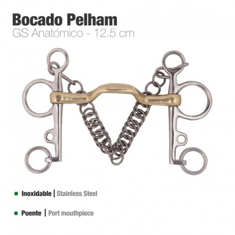 Bocado Pelham GS anatómico inox