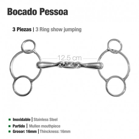 Bocado Pessoa 3 piezas inox
