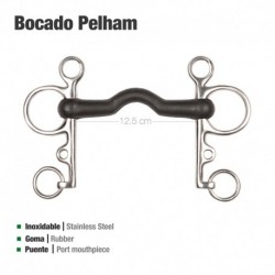 Bocado Pelham goma puente económico inox