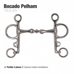 Bocado Pelham partido 3 piezas