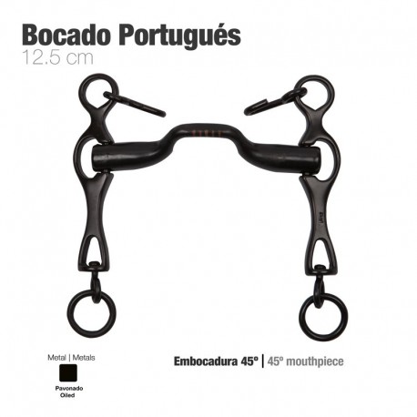 Bocado Portugués embocadura 45º pavonado