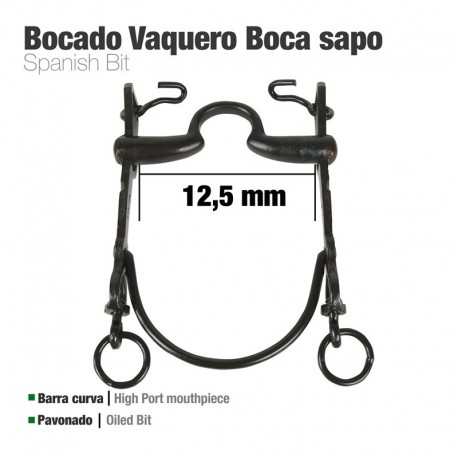 Bocado vaquero barra curva boca sapo