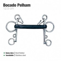 Bocado Pelham goma dura inox