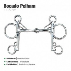 Bocado Pelham partido fino inox