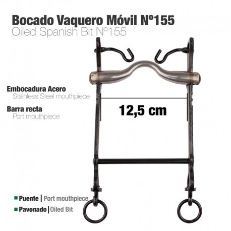 Bocado vaquero móvil barra recta