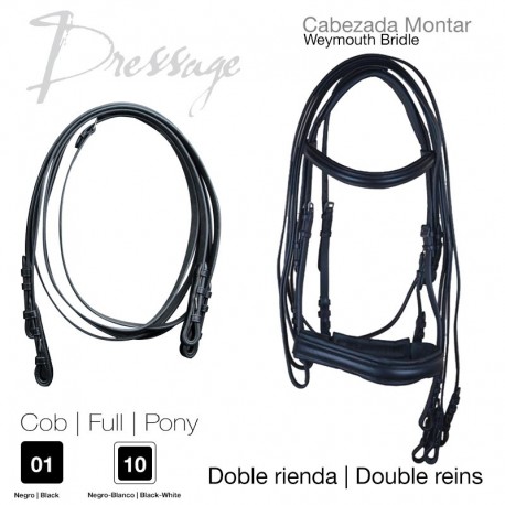 Cabezada montar doma doble rienda