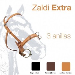 Cabezada serreta cuero Zaldi Extra 3-anillas
