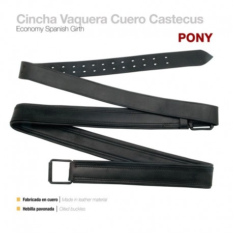 Cincha Vaquera cuero Castecus Pony