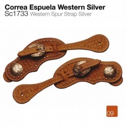 Correa espuela Western Silver