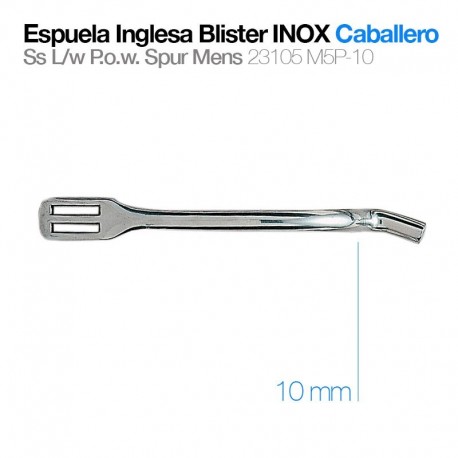 Espuela inglesa blister inox caballero gallo 10 mm