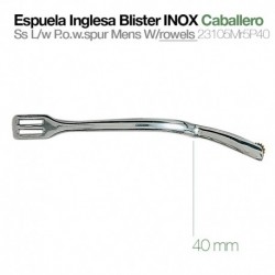 Espuela inglesa blister inox caballero gallo 40 mm