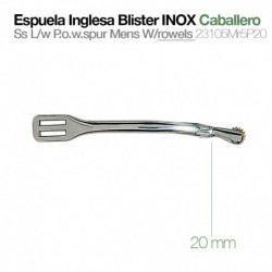 Espuela inglesa blister inox caballero gallo 20 mm
