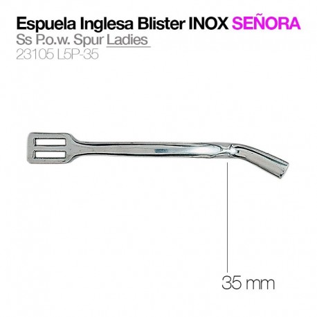 Espuela inglesa blister inox señora gallo 35 mm