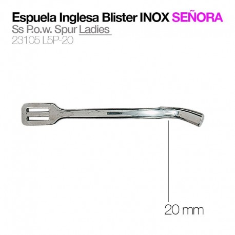 Espuela inglesa blister inox señora gallo 20 mm
