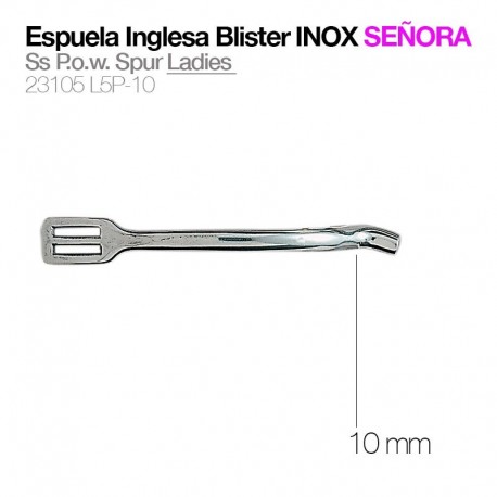 Espuela inglesa blister inox señora gallo 10 mm