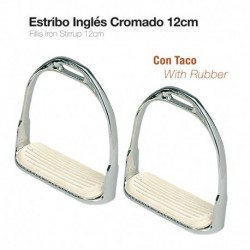 Estribo inglés cromado con taco 12cm