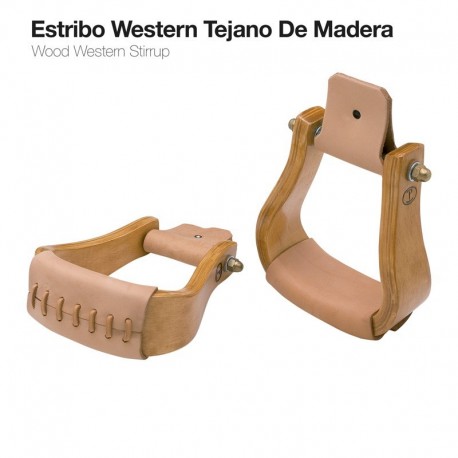 Estribo western tejano de madera