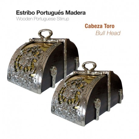 Estribo Portugués madera cabeza toro