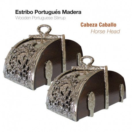 Estribo Portugués de madera cabeza caballo