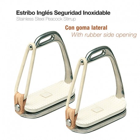 Estribo inglés seguridad inox con goma