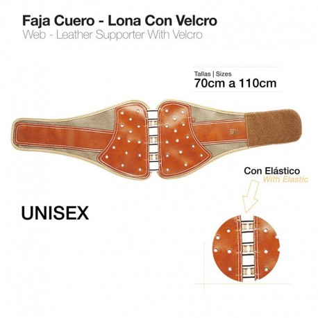 Faja cuero lona n.750 con velcro