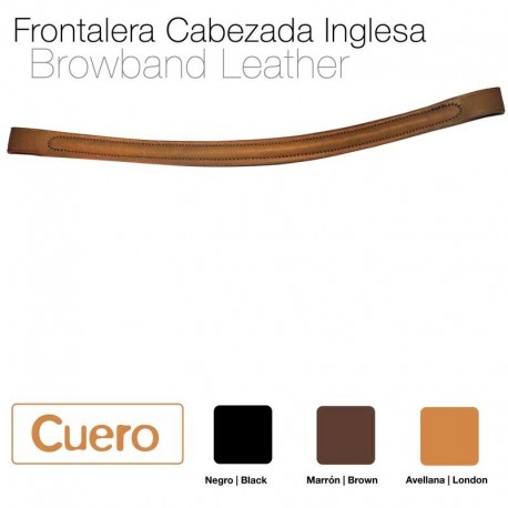 Frontalera cabezada cuero inglesa