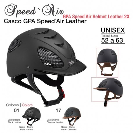 Casco equitación GPA cuero Speed'Air Leather
