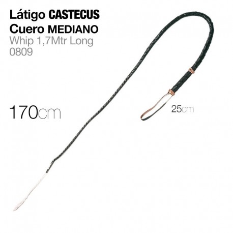 Látigo cuero Castecus mediano
