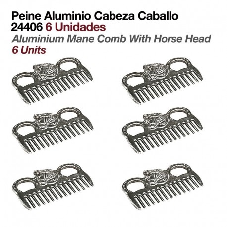 Peine aluminio cabeza caballo