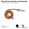 Ramal cuero trenzado con mosquetón