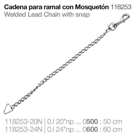 Cadena para ramal con mosquetón