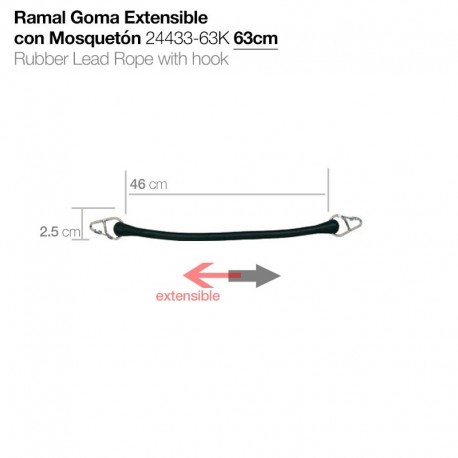 Ramal goma extensible con mosquetón