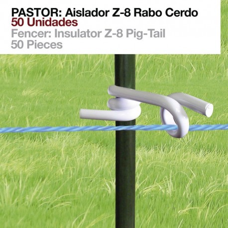 Aislador Z-8 rabo cerdo para pastor eléctrico o cerca eléctrica