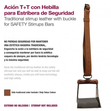 Ación estribo vaquera 2G tradicional + hebilla seguridad