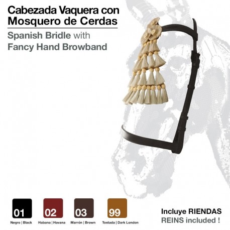 Cabezada Vauqera con mosquero cerdas