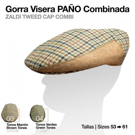 Gorra visera paño combinada cuadros