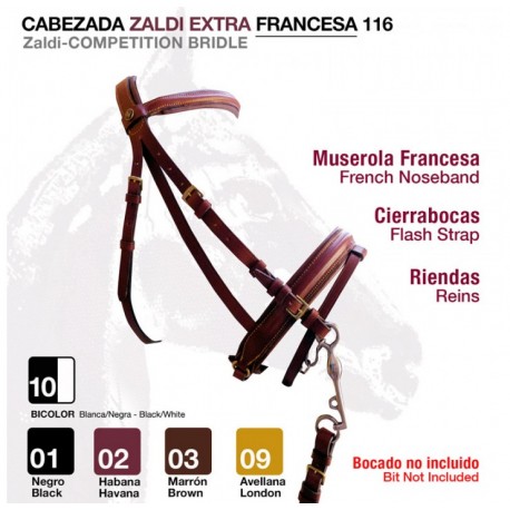 Cabezada de montar inglesa Zaldi Extra francesa