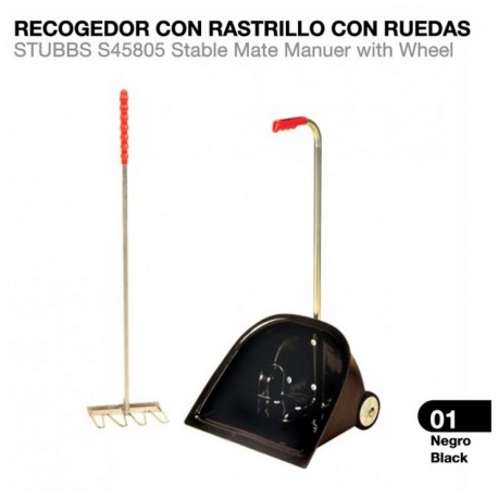 Recogedor con rastrillo con ruedas Stubb