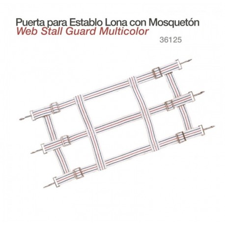 Puerta lona para establo con mosquetón