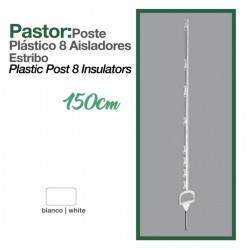Poste plástico 8 aisladores estribo 150 cm