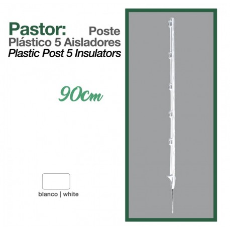 Poste plástico 5 aisladores 90 cm