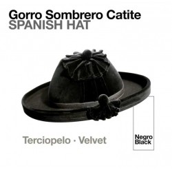 Gorro sombrero Catite terciopelo negro
