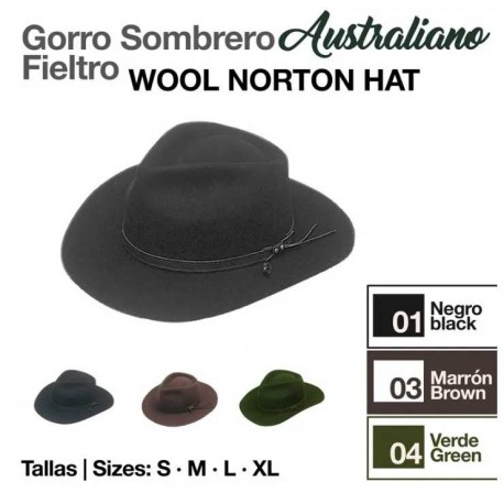Sombrero australiano fieltro repelente al agua